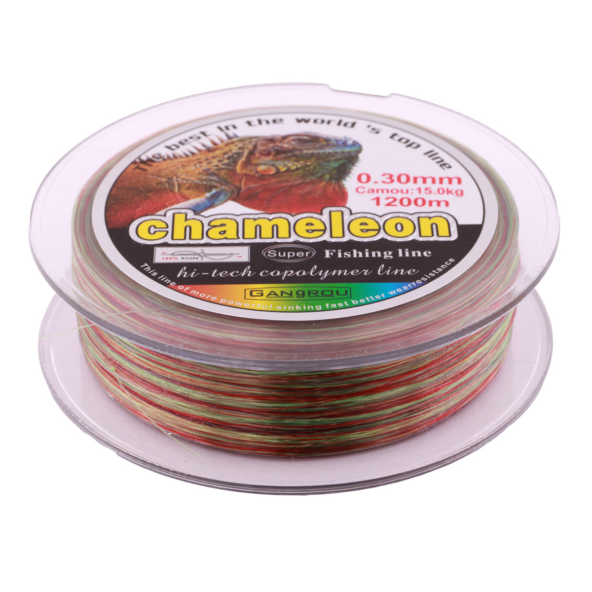 Gangrou Chameleon Camou 0.30mm 15.0kg 1200m monofile Angelschnur Gangrou Chameleon Camou 0.30mm 15.0kg 1200m monofile Angelschnur