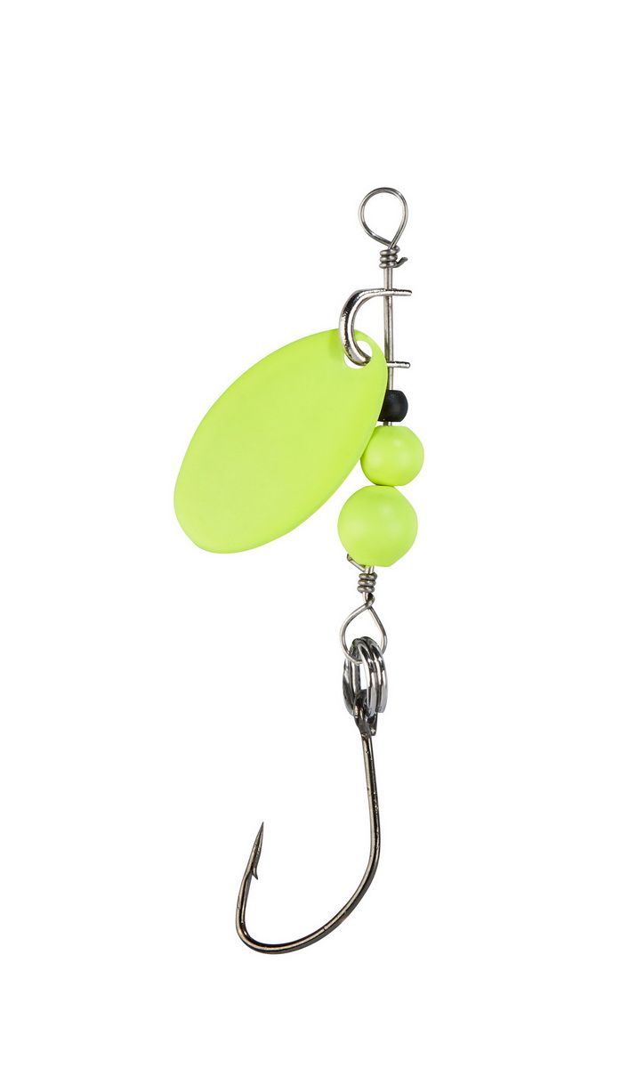 BALZER Trout Attack Micro Spinner UV grün 3,5cm 1g — gelb