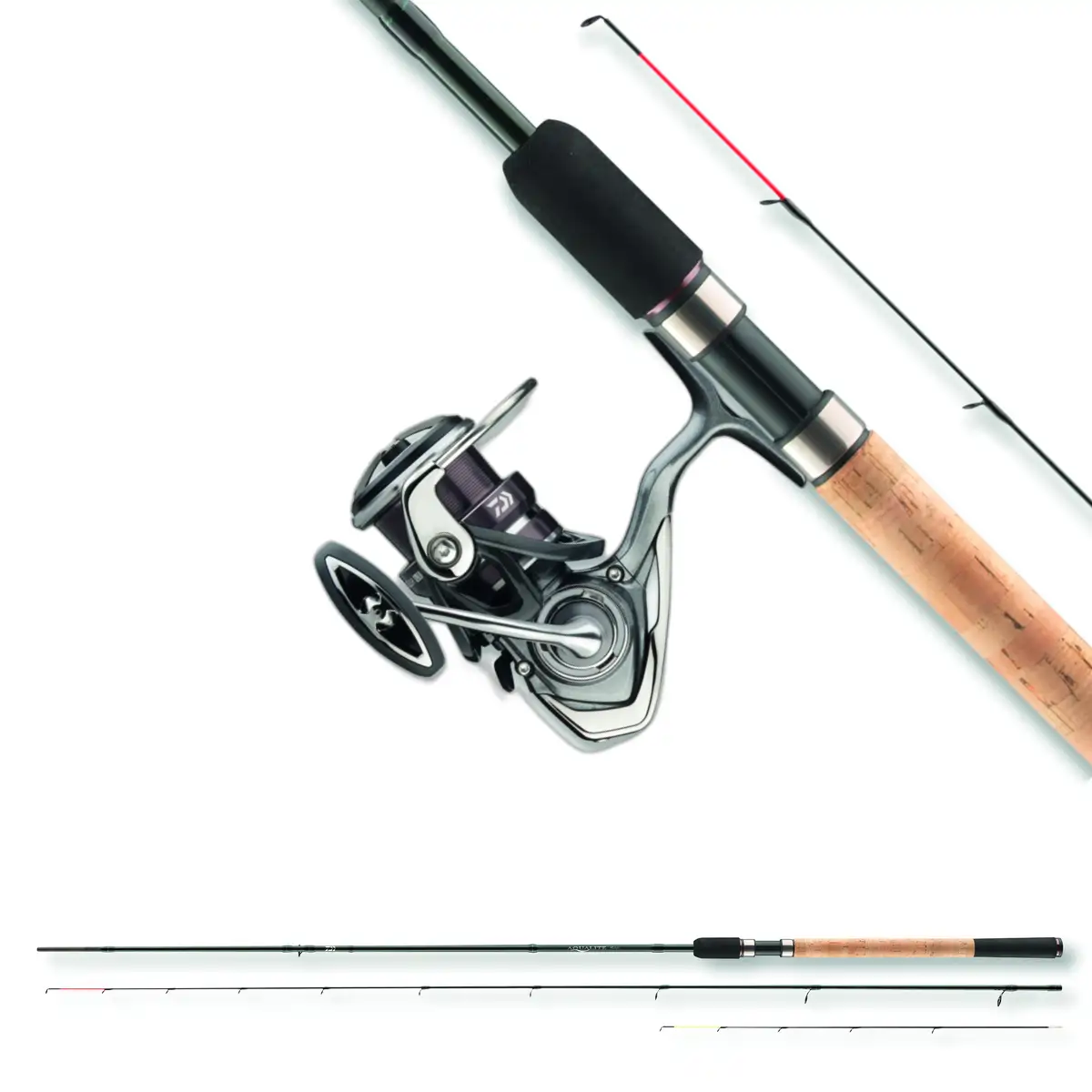 DAIWA Aqualite Picker 802 2+2S|-25g|2.40m Combo mit 20 Exceler LT 2500