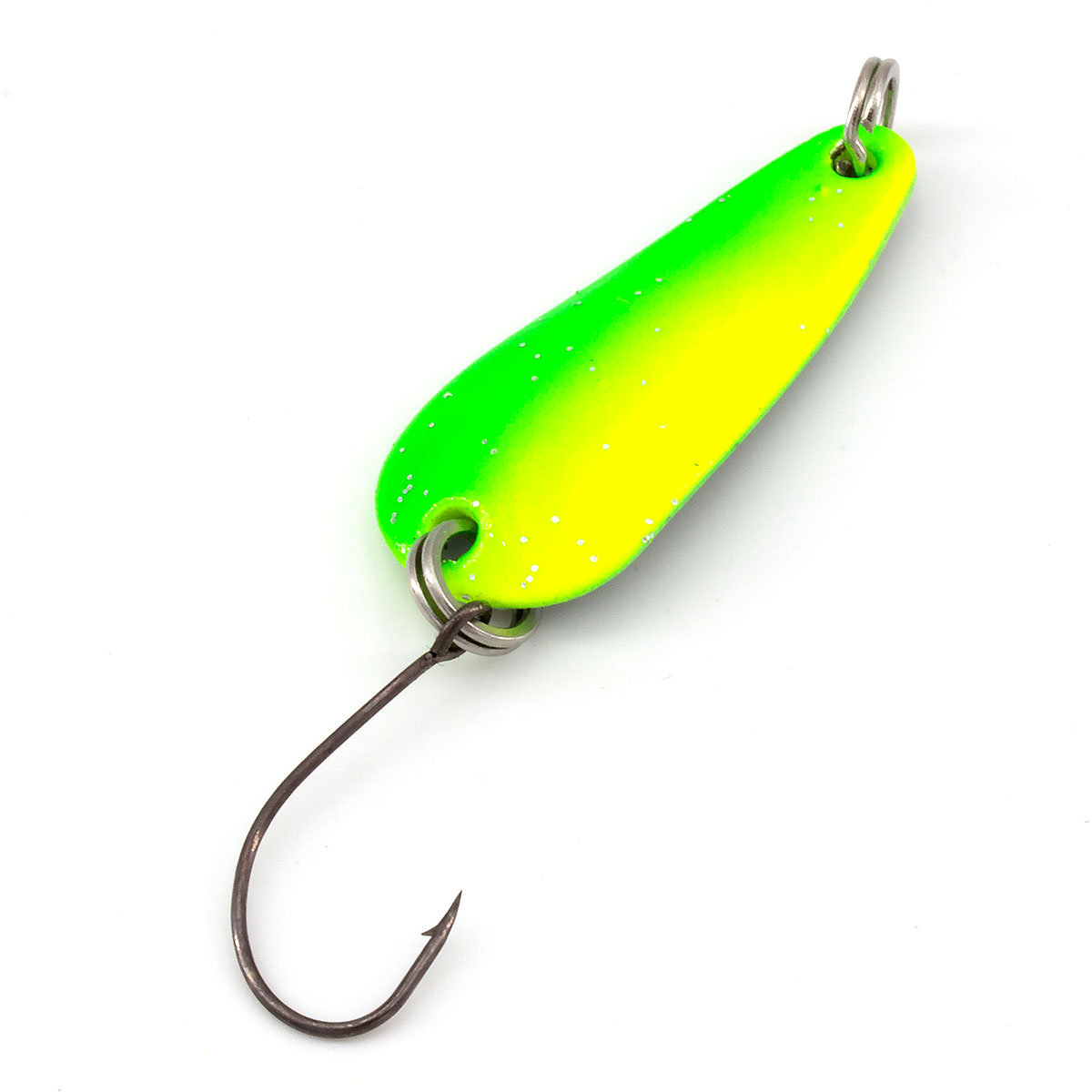 Trout Wiggle Spoon 3g green yellow glitter Trout Wiggle Spoon 3g green yellow glitter