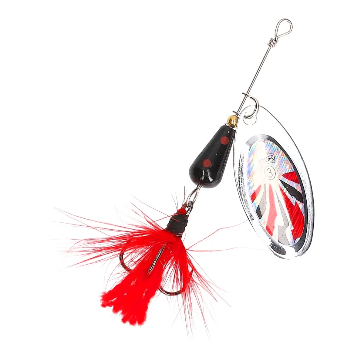 MOSTAL HW Spinfly Silver Red-Black 5, 16.5g/9cm