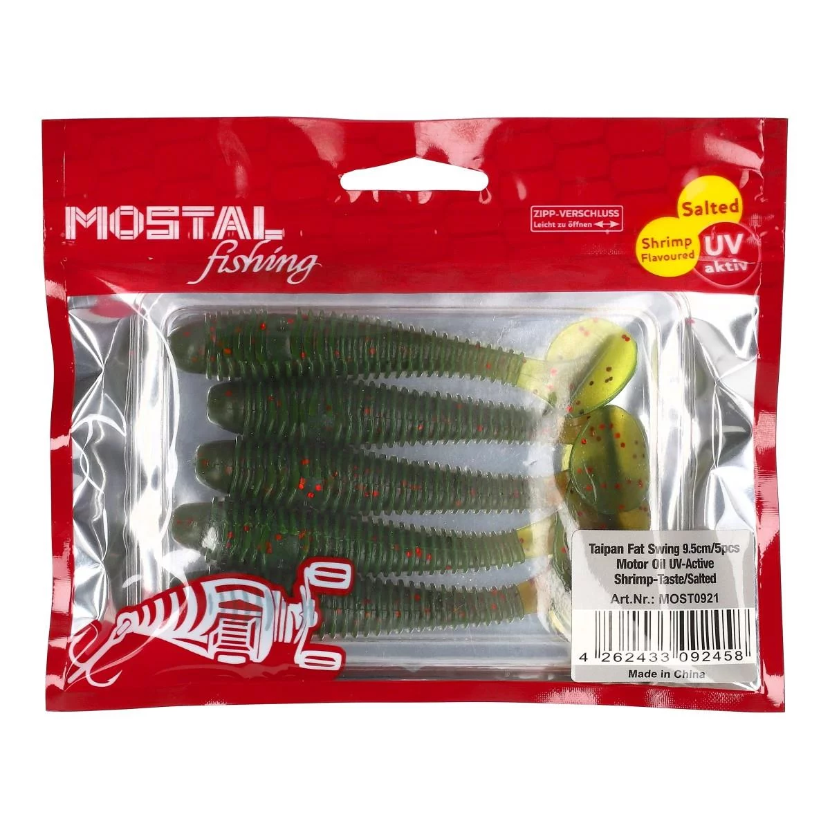 MOSTAL Taipan Fat Swing 9,5cm / 8g 5 Stück Motor Oil UV-Active