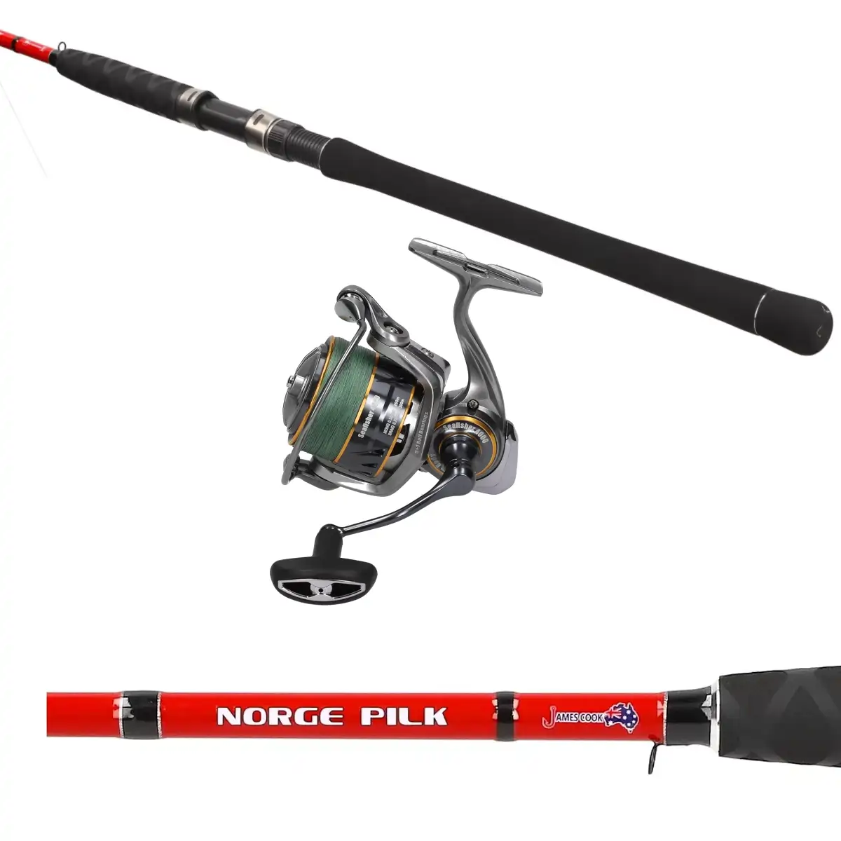 James Cook Norge Pilk 2,40m 2pcs 120g Combo mit Seafisher 4000 Braid