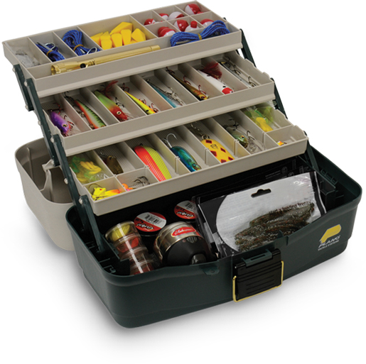 PLANO 530006 3-Fach Gerätekiste Grün-Sand