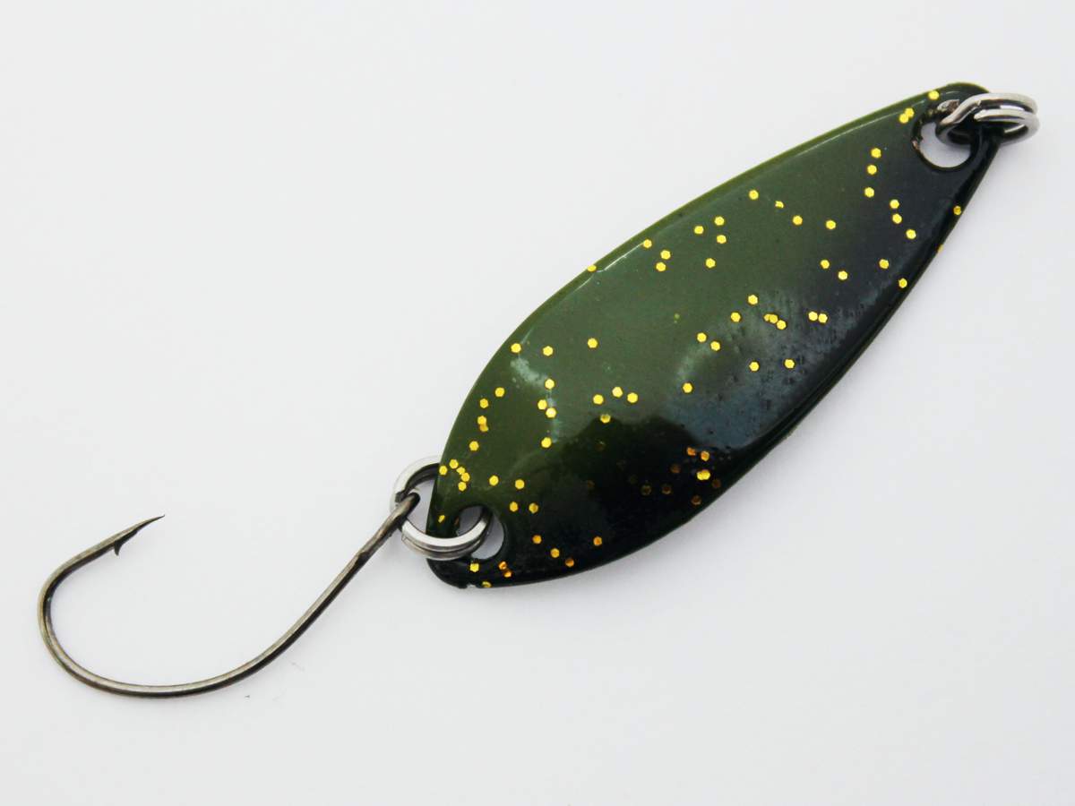 EFT Trout Dancer Spoon olive black gold-glitter