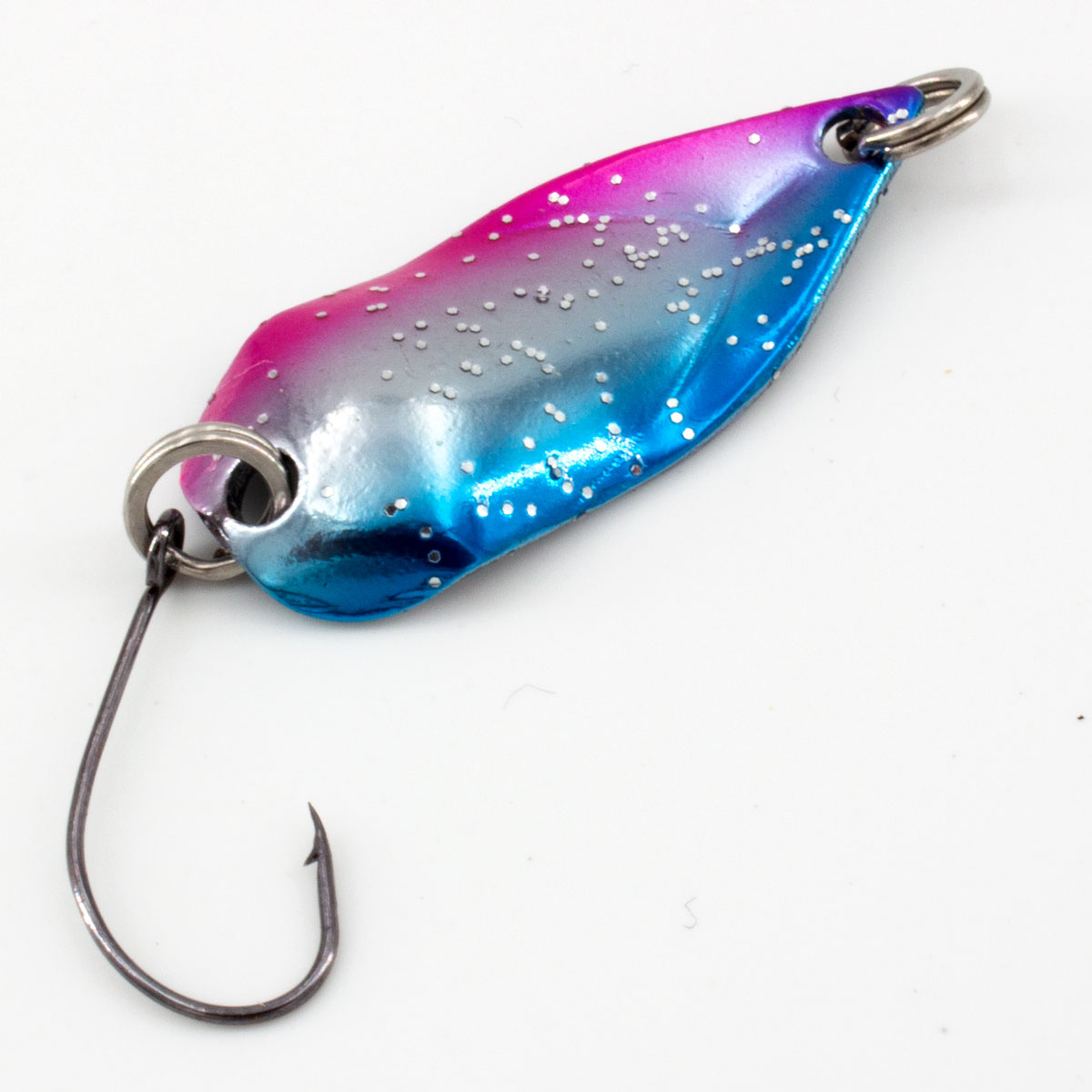 Trout Splash Spoon 2.5g blue pink silver glitter