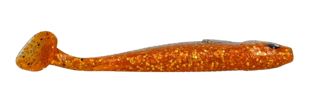 MOSTAL Taipan Zander 10cm / 8g 5 Stück Pearl Pepper UV-Active — 11.5 orange pepper