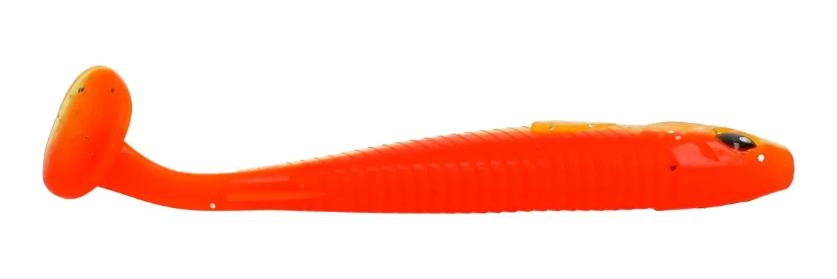 MOSTAL Taipan Zander 10cm / 8g 5 Stück Pearl Pepper UV-Active — 11.5 orange glitter