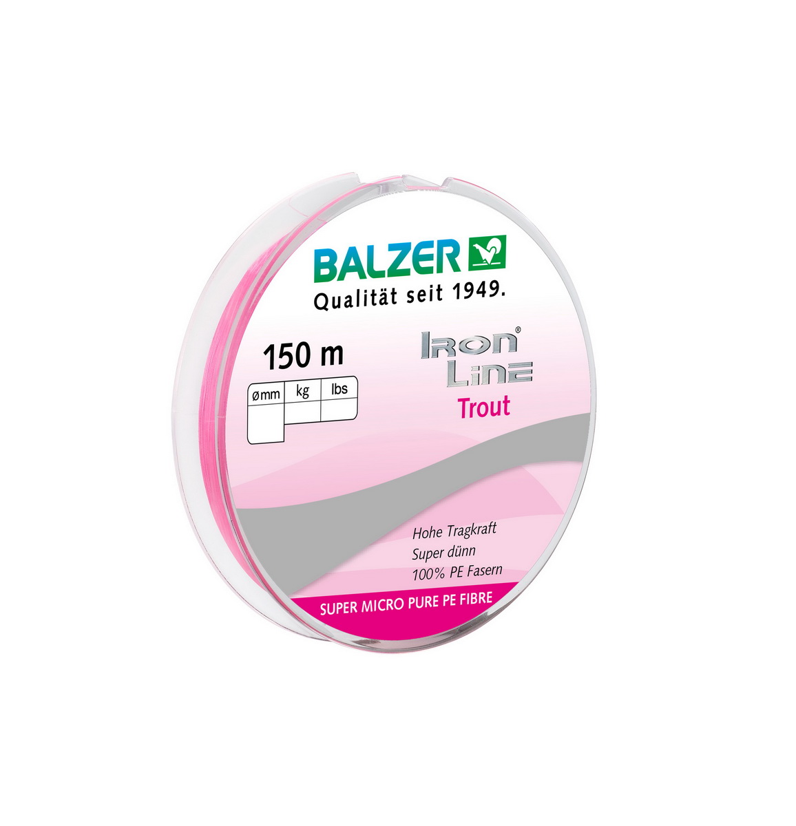 BALZER Ironline Trout 3-fach pink 150m 0,06mm BALZER Ironline Trout 3-fach pink 150m 0,06mm