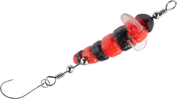 BALZER Trout Attack Killer Made mit Einzelhaken gelb-grün UV, 4cm, — 4.00 rot-schwarz