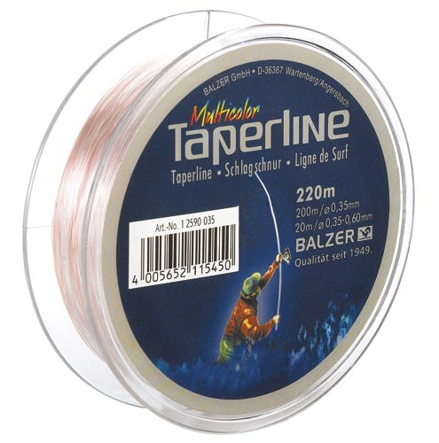 Balzer Taperline Surf 0,28mm-0,50mm 220m, monofile Angelschnur, verjüngend Balzer Taperline Surf 0,28mm-0,50mm 220m, monofile Angelschnur, verjüngend