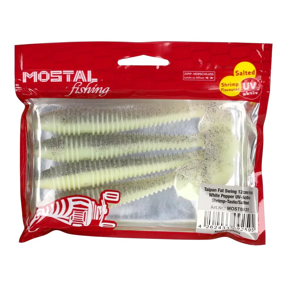 MOSTAL Taipan Fat Swing 12cm / 13g 4 Stück Glow Pepper UV-Active