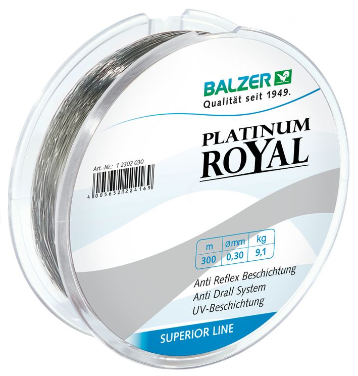 BALZER Platinum Royal 0,18mm 300m, monofile Angelschnur, mono line