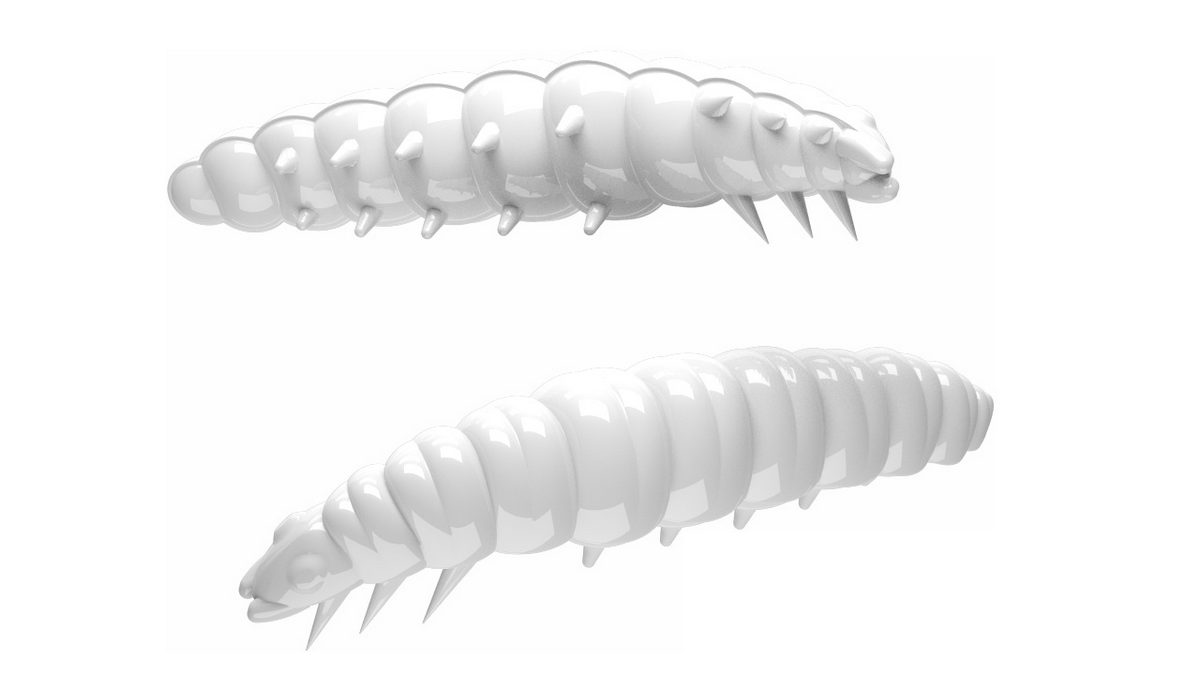 LIBRA LURES Larva 30 Cheese 001-White 15st, Forellenköder, schwimmend und aromatisiert