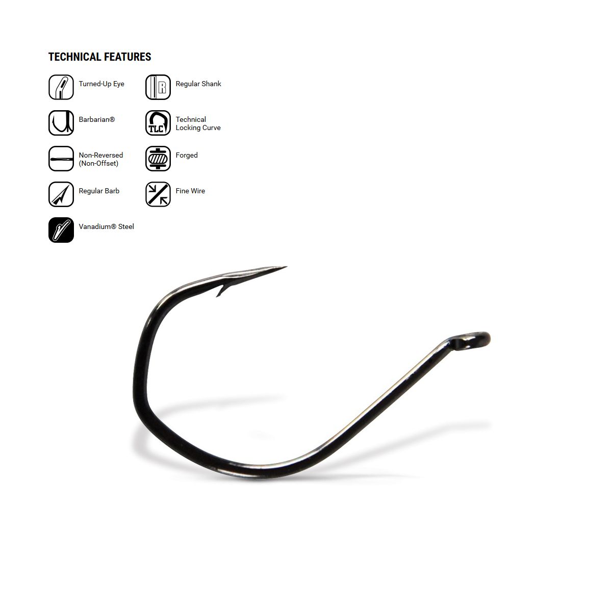 VMC Super leicht Drop Shot 7119BN Black Nickel