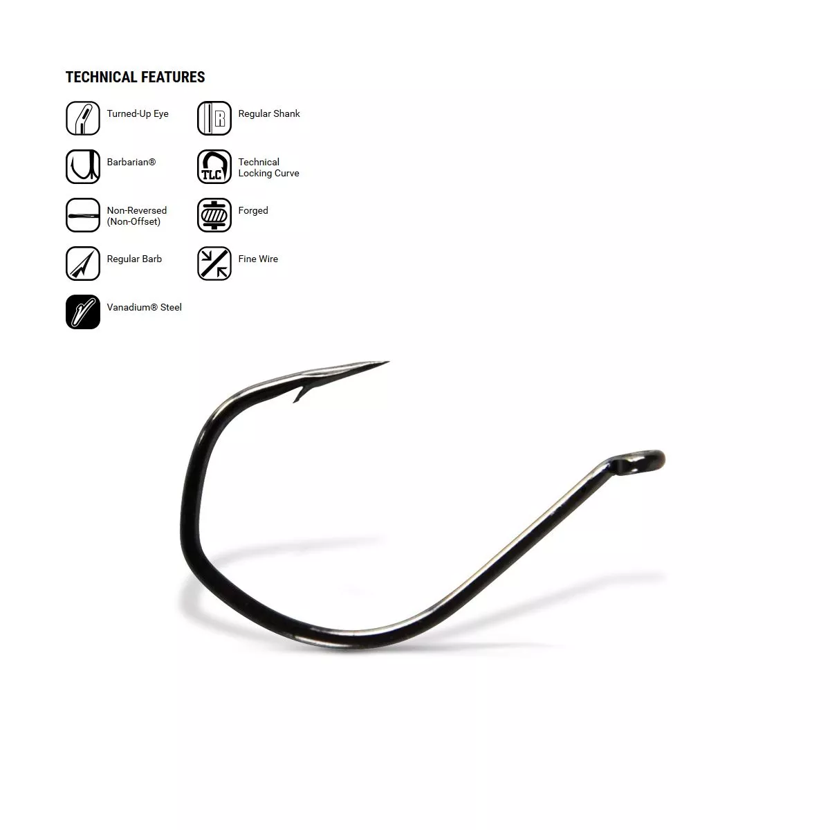 VMC Super leicht Drop Shot 7119BN Black Nickel