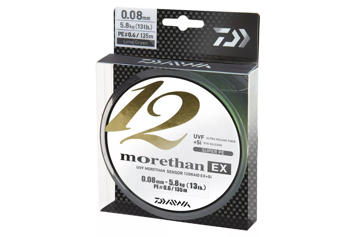 DAIWA Morethan 12 Braid EX+Si lime green 0.08mm 5.80kg 135m