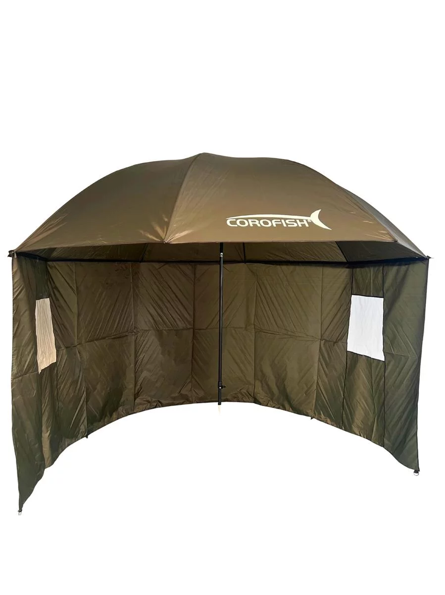 COROFISH Schirmzelt 240cm 210D PU mit Reißverschluss 180° Seitenteil — 300 / 180