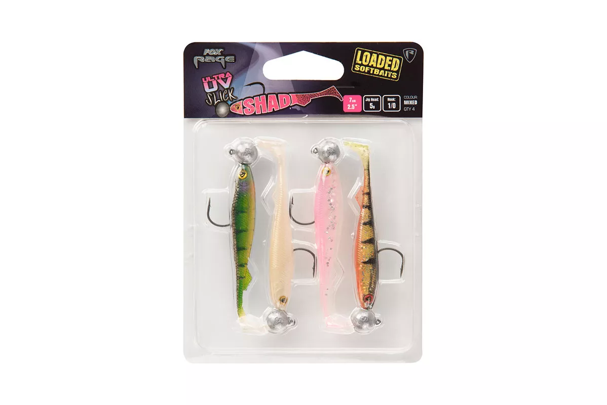 FOX RAGE UV Slick Shad Loaded 11cm 10g 3/0 x 4pcs