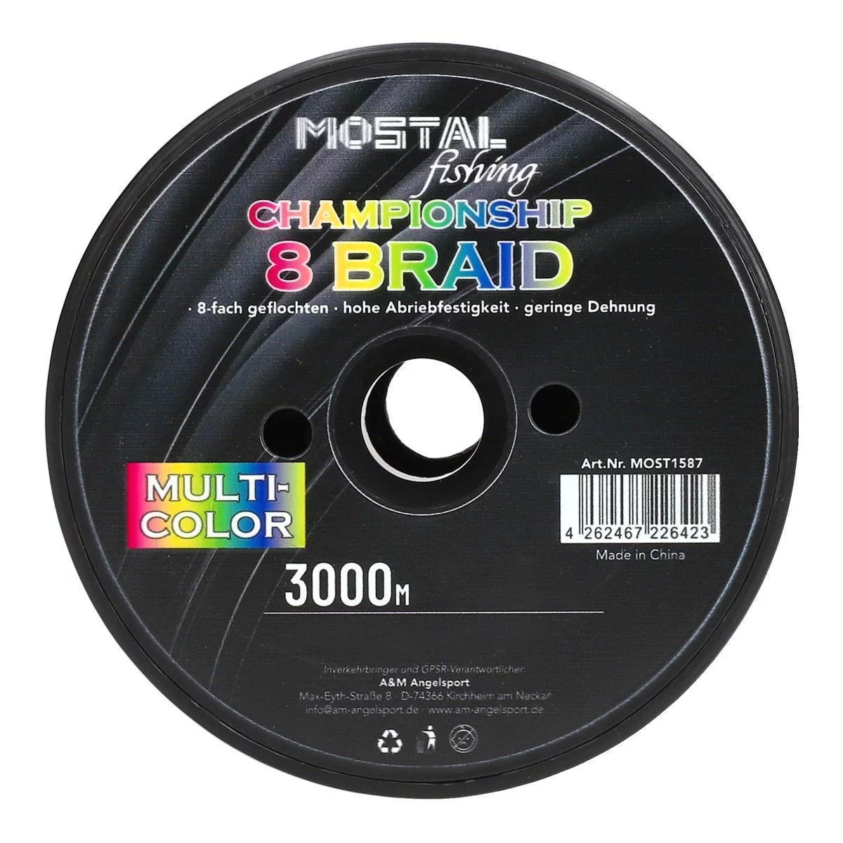 MOSTAL Championship 8 Braid 0.20mm Multicolor 3000m 15.5kg