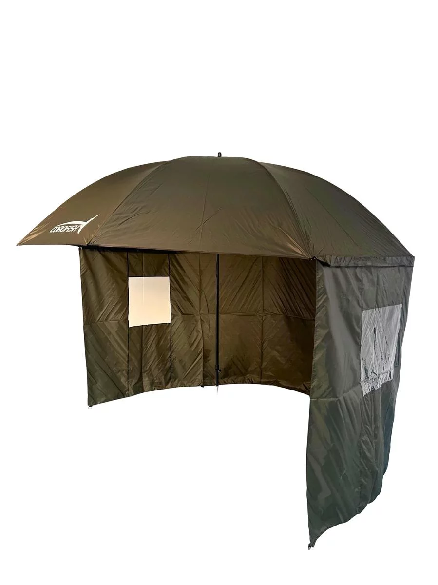 COROFISH Schirmzelt 300cm 210D PU mit Reißverschluss 180° Seitenteil