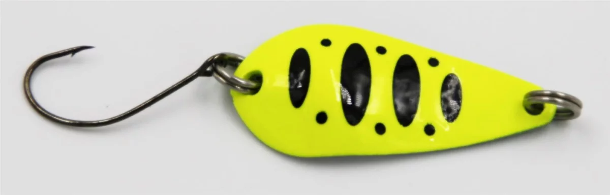 EFT Trout Skid Spoon 2.8g white black-dot — yellow black-dot 2.80