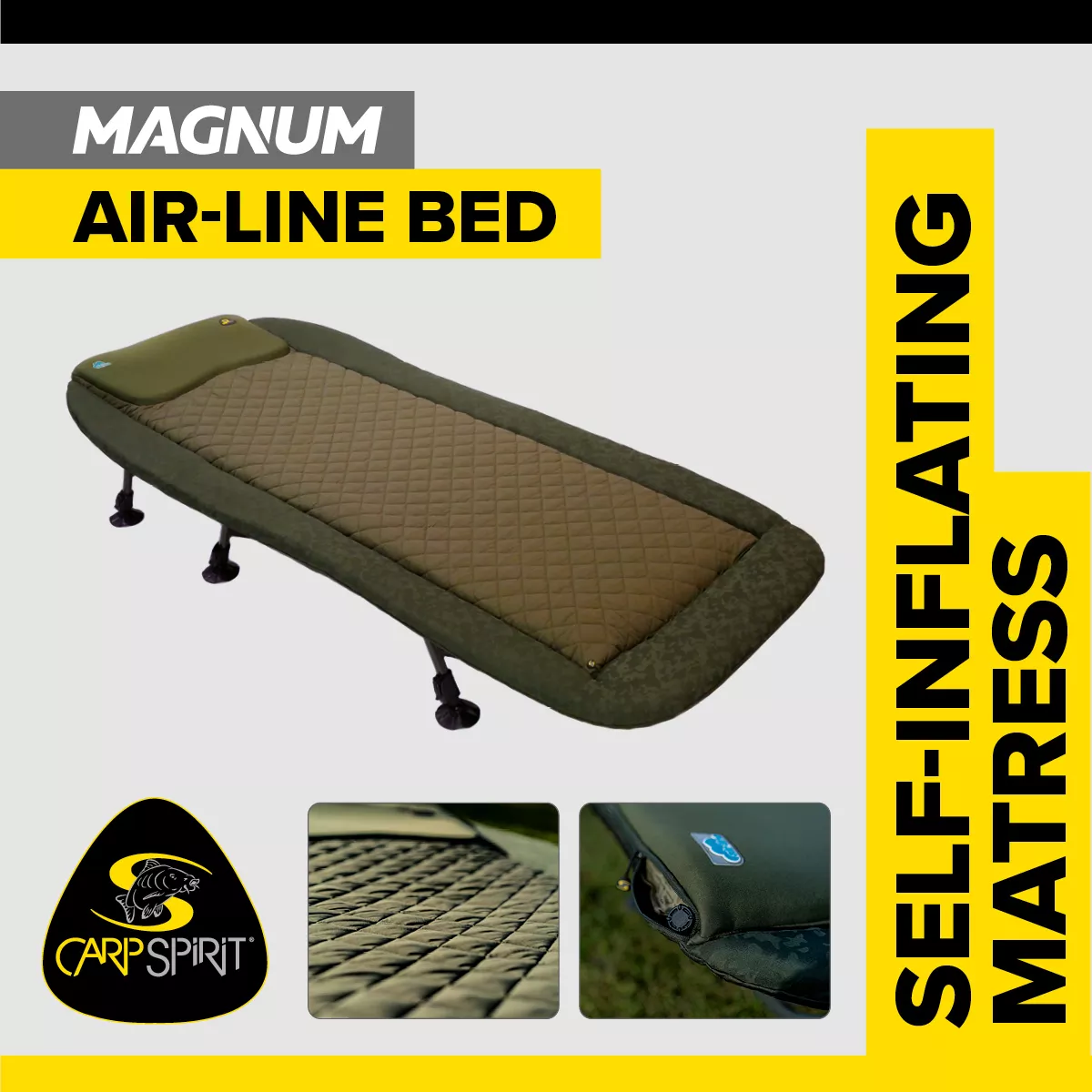 CARP SPIRIT Magnum Air-Line Bed XL-8 Leg 220 x 105 x 37-47cm