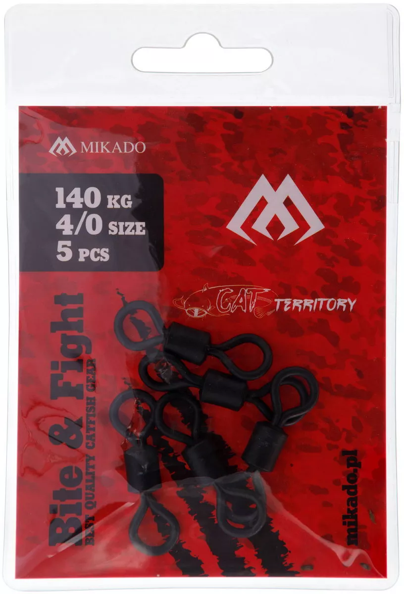 MIKADO Rollerwirbel - Nr. 2/0 - 80kg Schwarz Matt - 5st