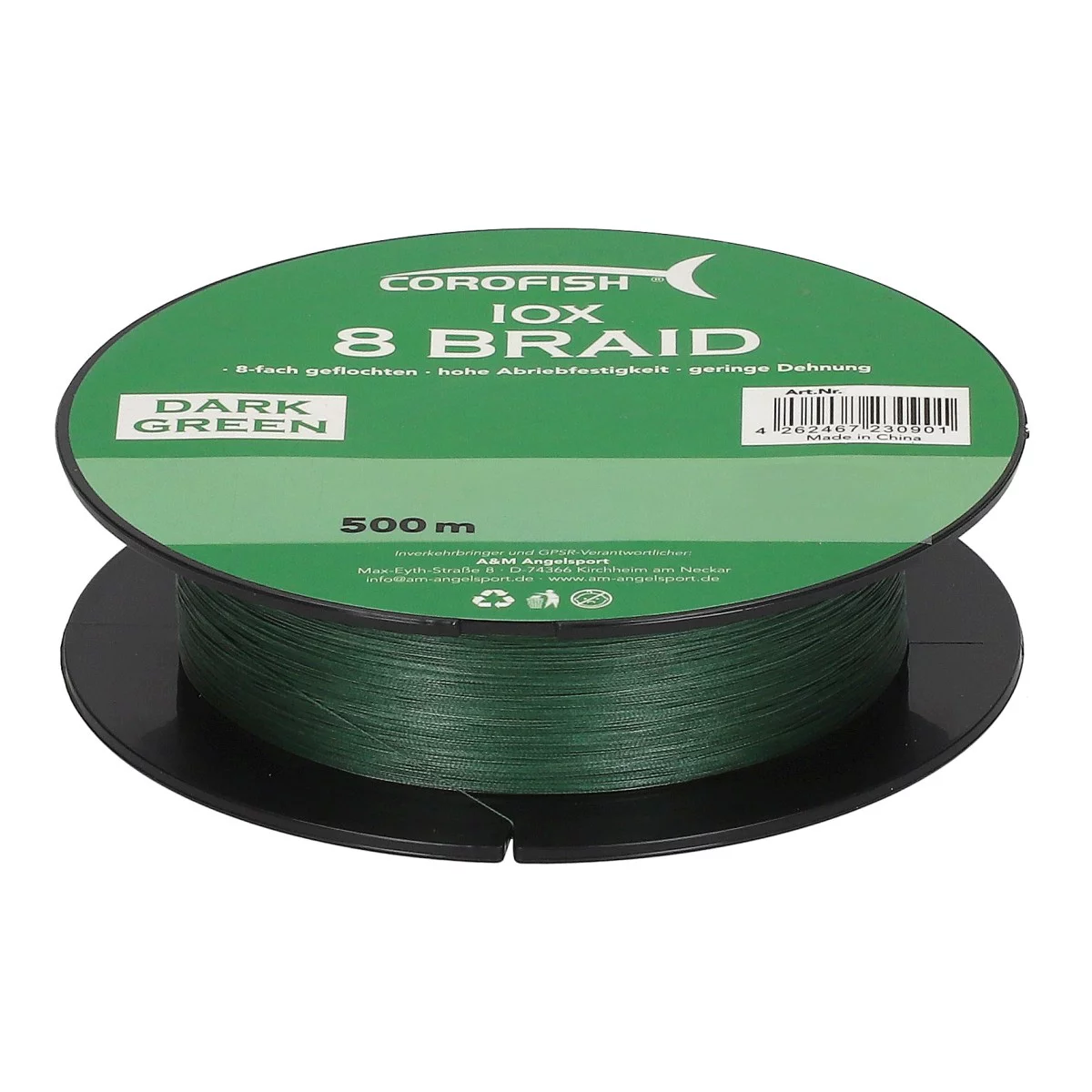 COROFISH IOX 8 Braid 0.13mm dark green 500m 8.50kg — 500 dark green 0.33