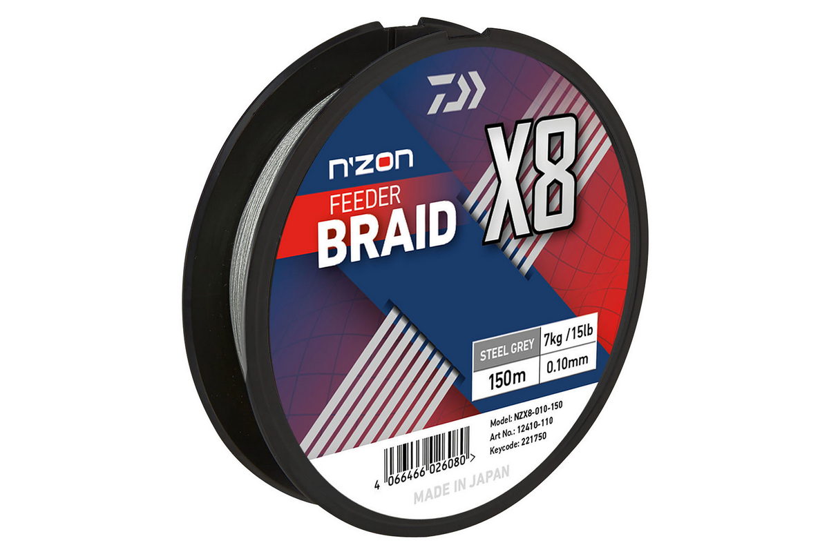DAIWA N'Zon X8 Braid Geflochtene Schnur | steel grey