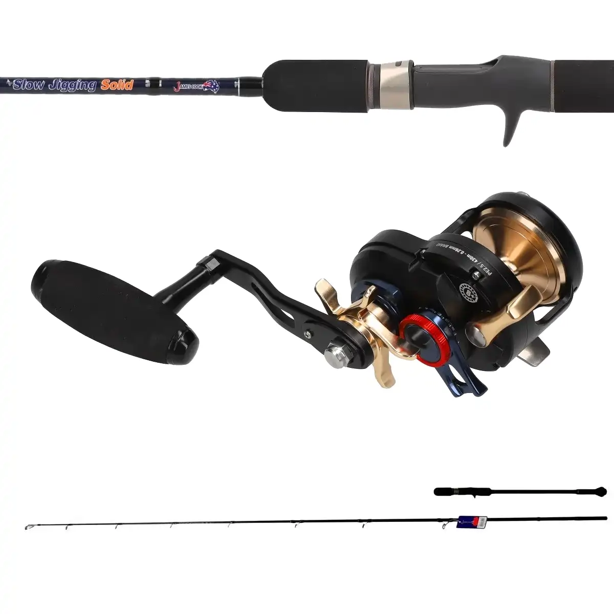 James Cook Solid Slow Jigging 2,10m 1+1pcs 40-280g Combo mit Jigger 1501