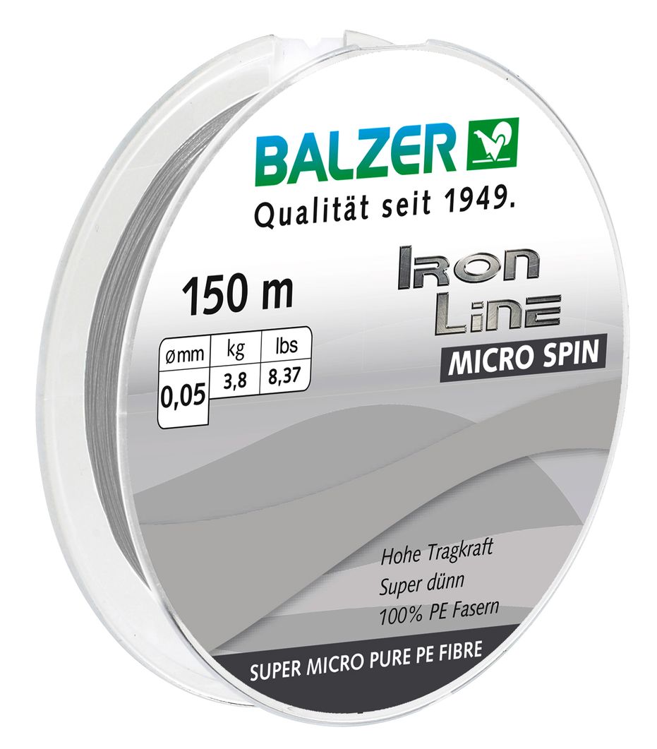 BALZER Iron Line Micro Spin, geflochtene Angelschnur, braided line BALZER Iron Line Micro Spin, geflochtene Angelschnur, braided line