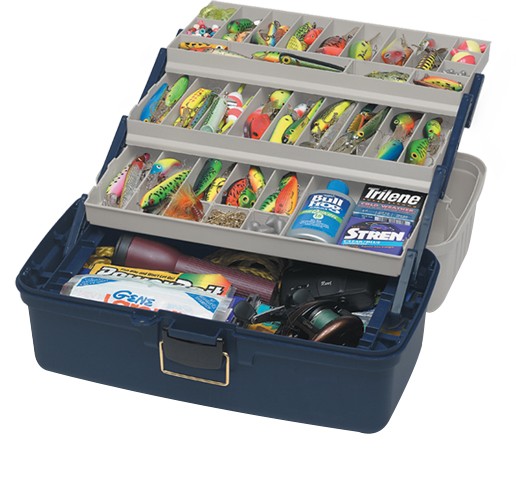 PLANO 613306 XL 3-Fach Gerätekiste Blau-Silber