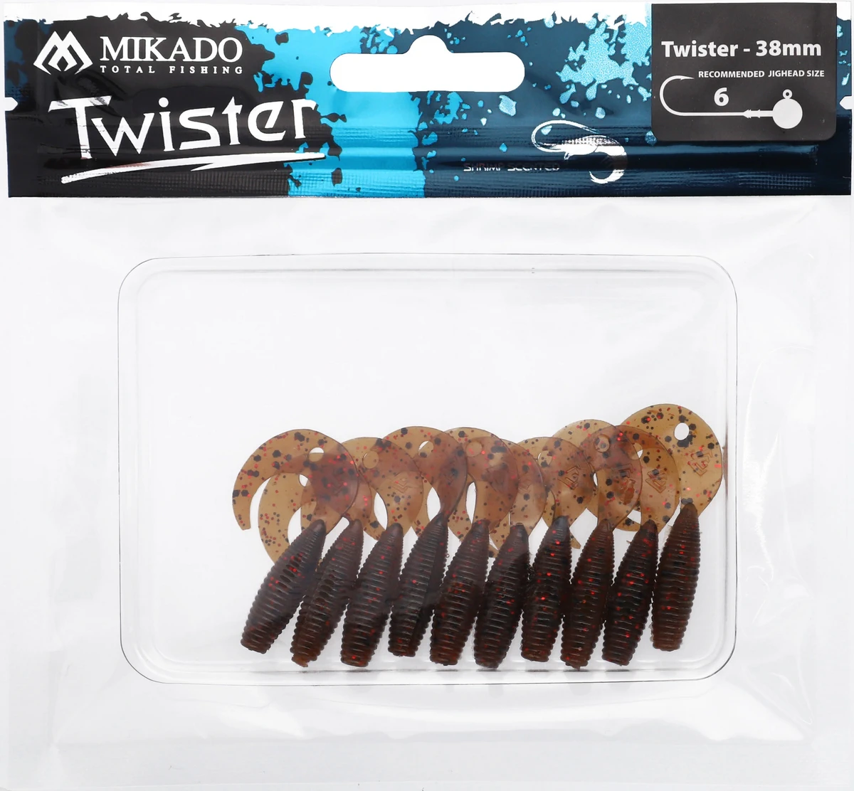 MIKADO Köder - Twister 38mm/ Brown Pumpkin - 10st