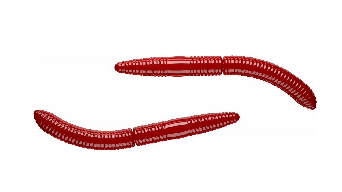 LIBRA LURES Fatty D'Worm 75 Krill 031-olive 8st, Forellenköder, schwimmend und aromatisiert — 6.50 Red Knoblauch