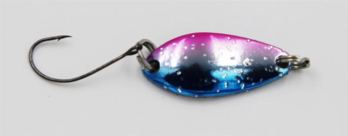 EFT Trout Sailor Spoon 2.5g olive black gold glitter — blue pink silver glitter 2.50