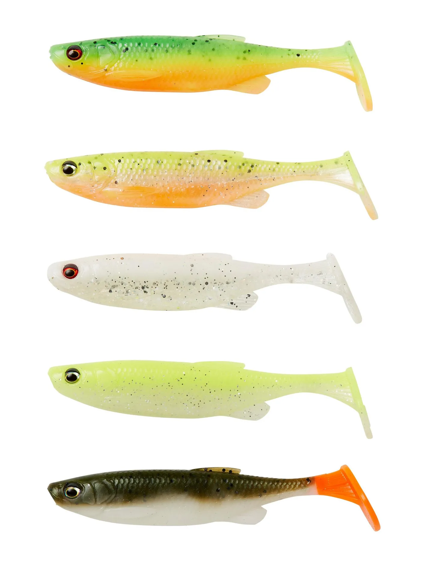 Savage Gear FAT MINNOW T-TAIL 7.5CM 5G DW MIX 5PCS Gummifische,Twister