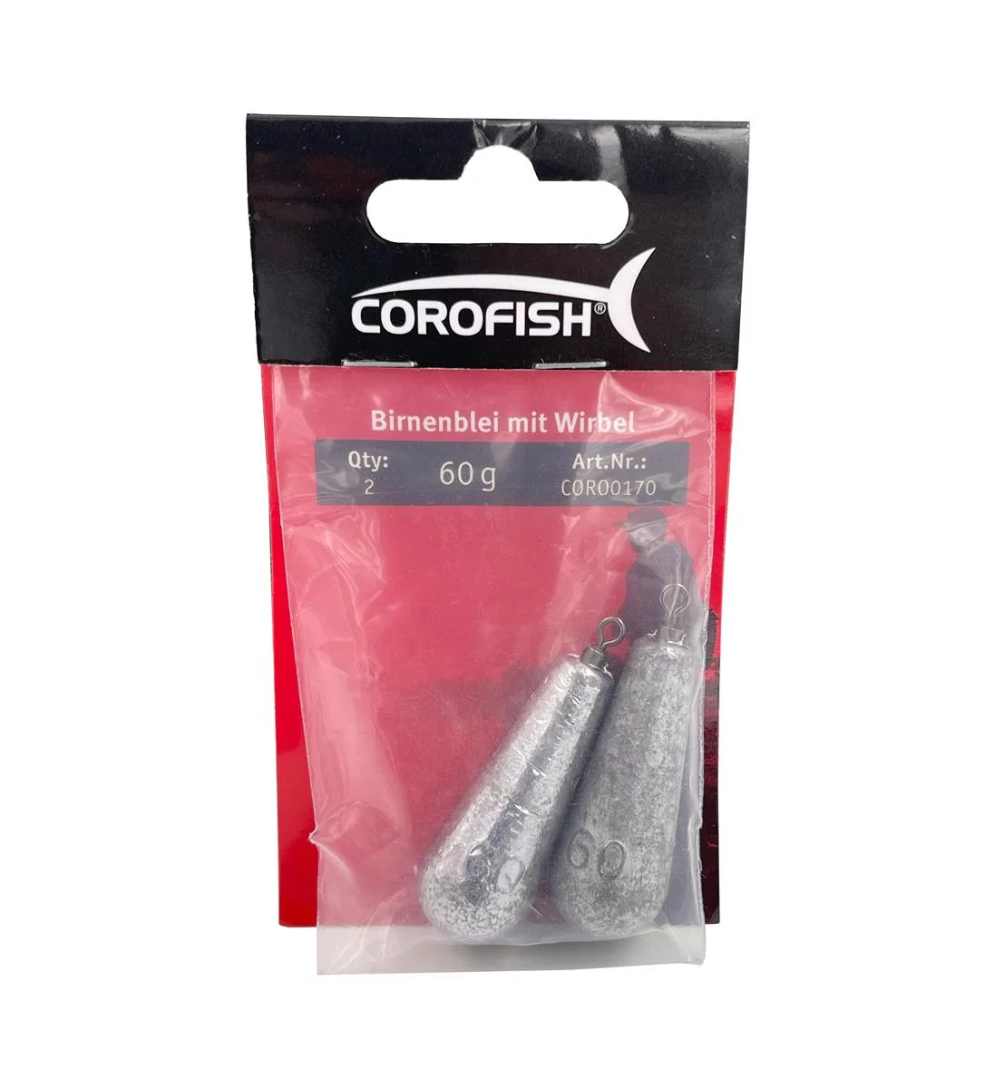 COROFISH Birnenblei mit Wirbel 60g 2st