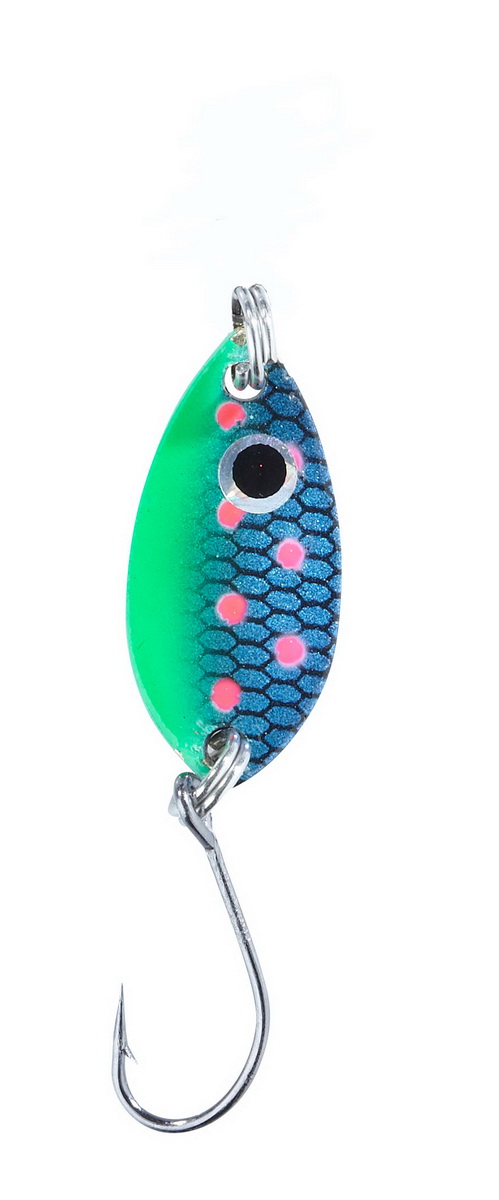 BALZER Trout Attack Forellenblinker Leaf pink 1,5g — Blau Pinke-Punkte 1.50