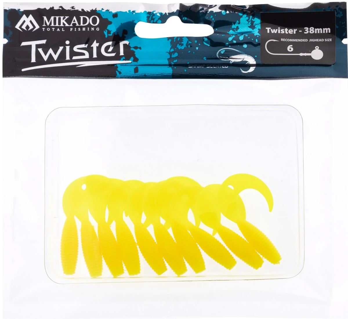 MIKADO Köder - Twister 38mm/ Lemon - 10st