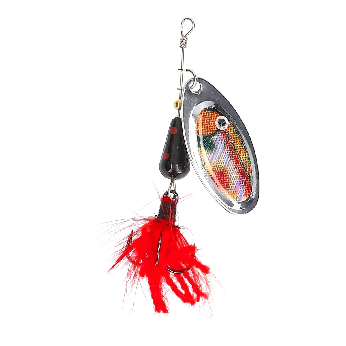 MOSTAL HW Spinfly Silver Red-Black 1, 5g/6cm — 1 Rainbowtrout