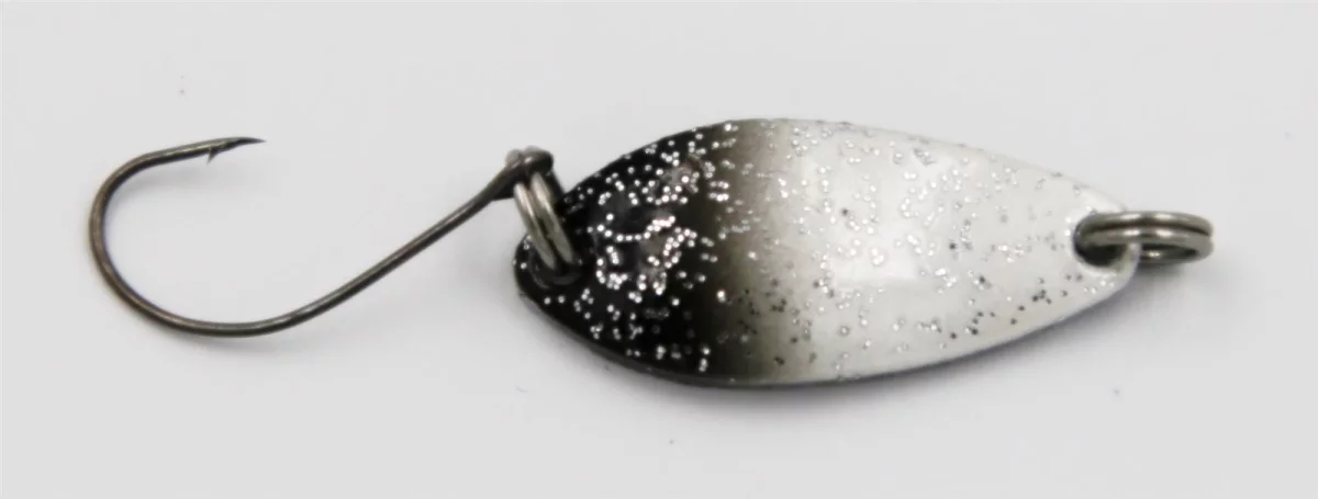 EFT Trout Sailor Spoon 2.5g olive black gold glitter — white black glitter 2.50