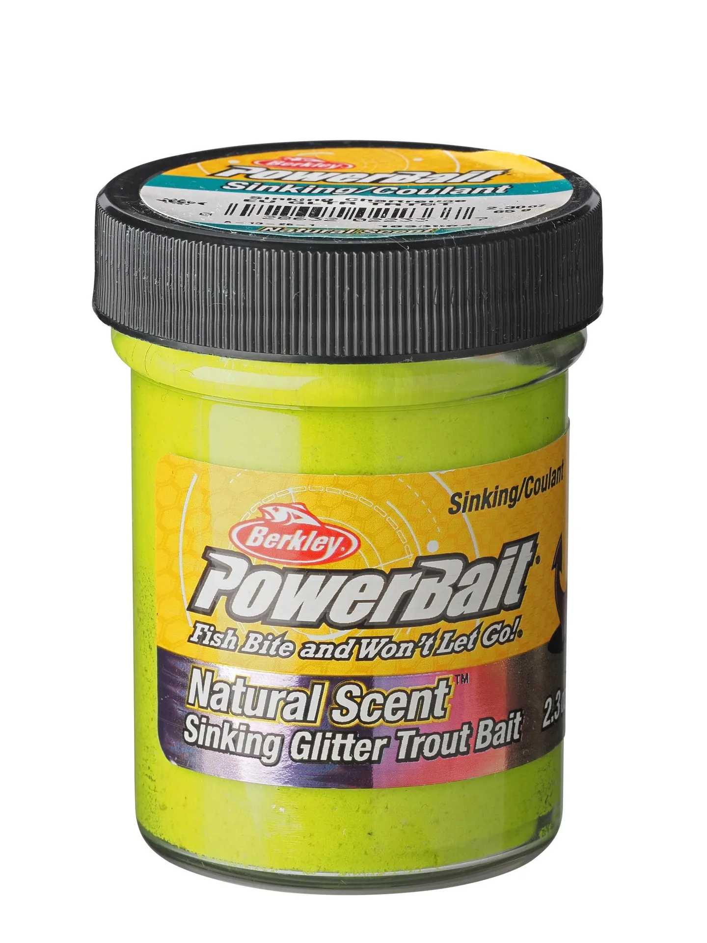 BERKLEY PowerBait Sinking Glitter Trout Dough Chartreuse Glitter