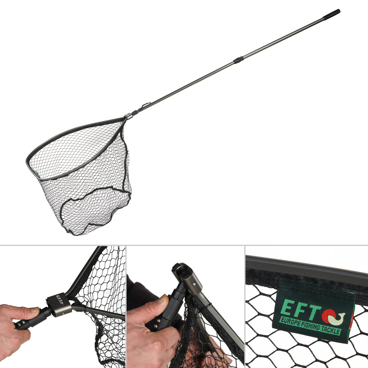 Kescher Super Quick oval 1.40m 60 x 46 cm gummiert