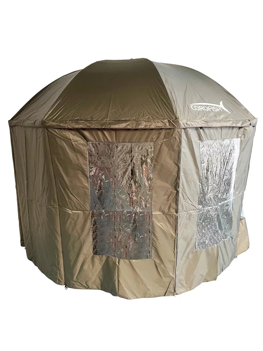 COROFISH Schirmzelt 300cm 210D PU mit Reißverschluss 360° Seitenteil