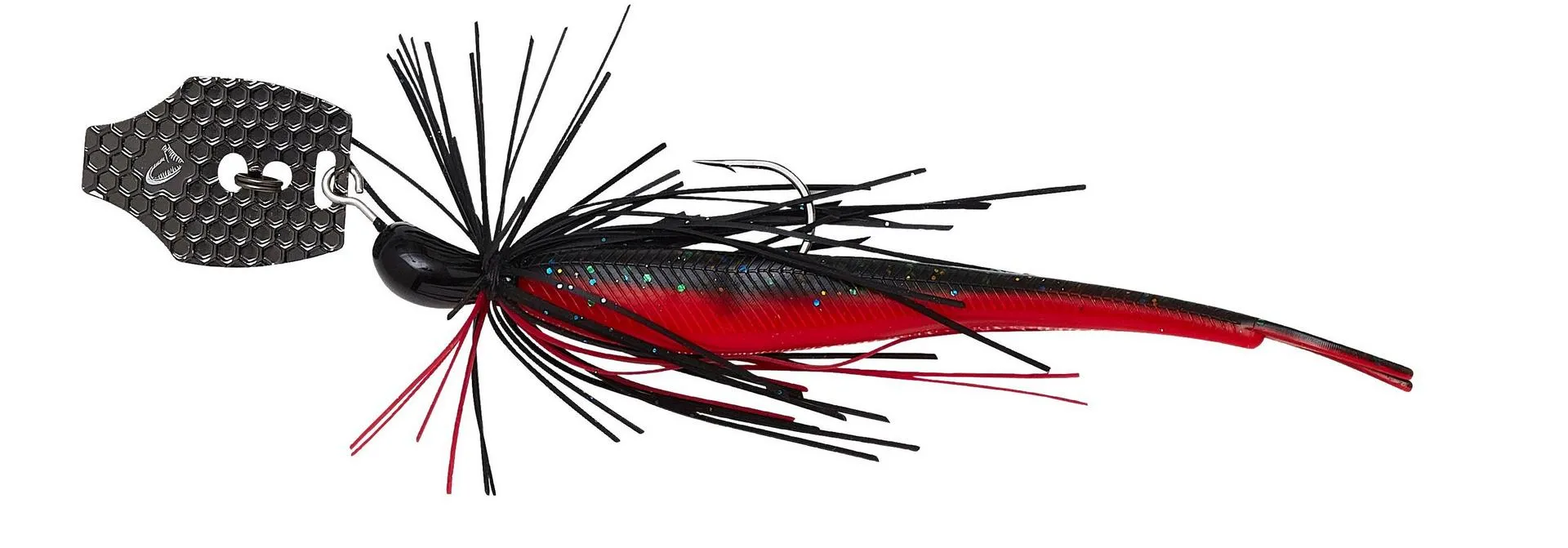 Savage Gear CRAZY SWIM JIG 12.5CM 14.5G SI BLK N RED Twisterköpfe