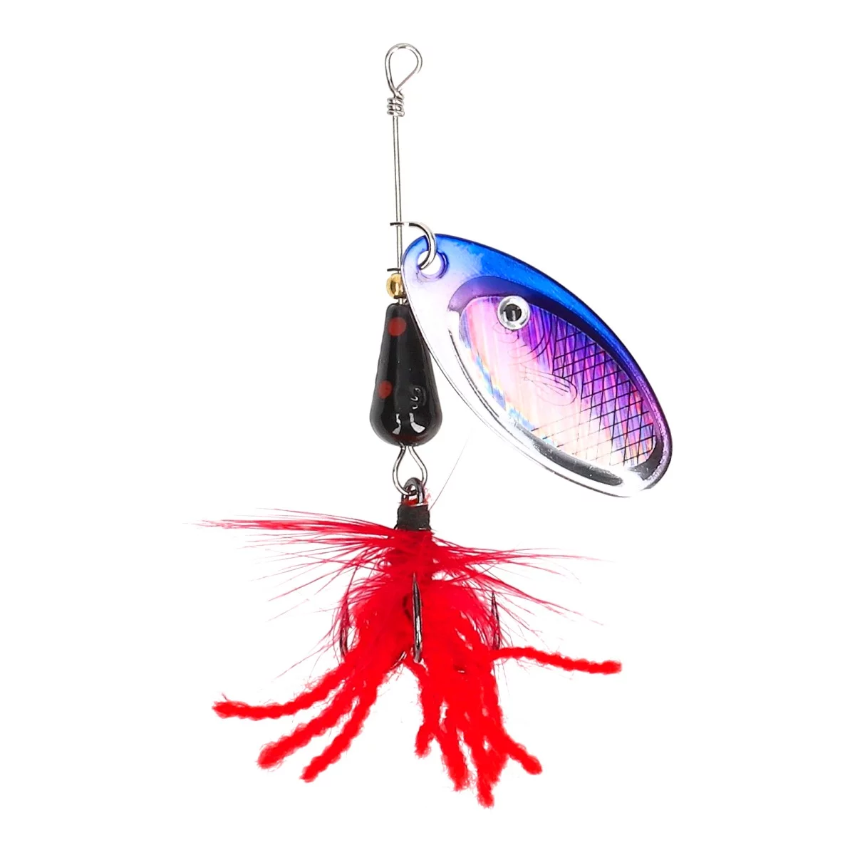 MOSTAL HW Spinfly Silver Red-Black 1, 5g/6cm — 1 blue purple