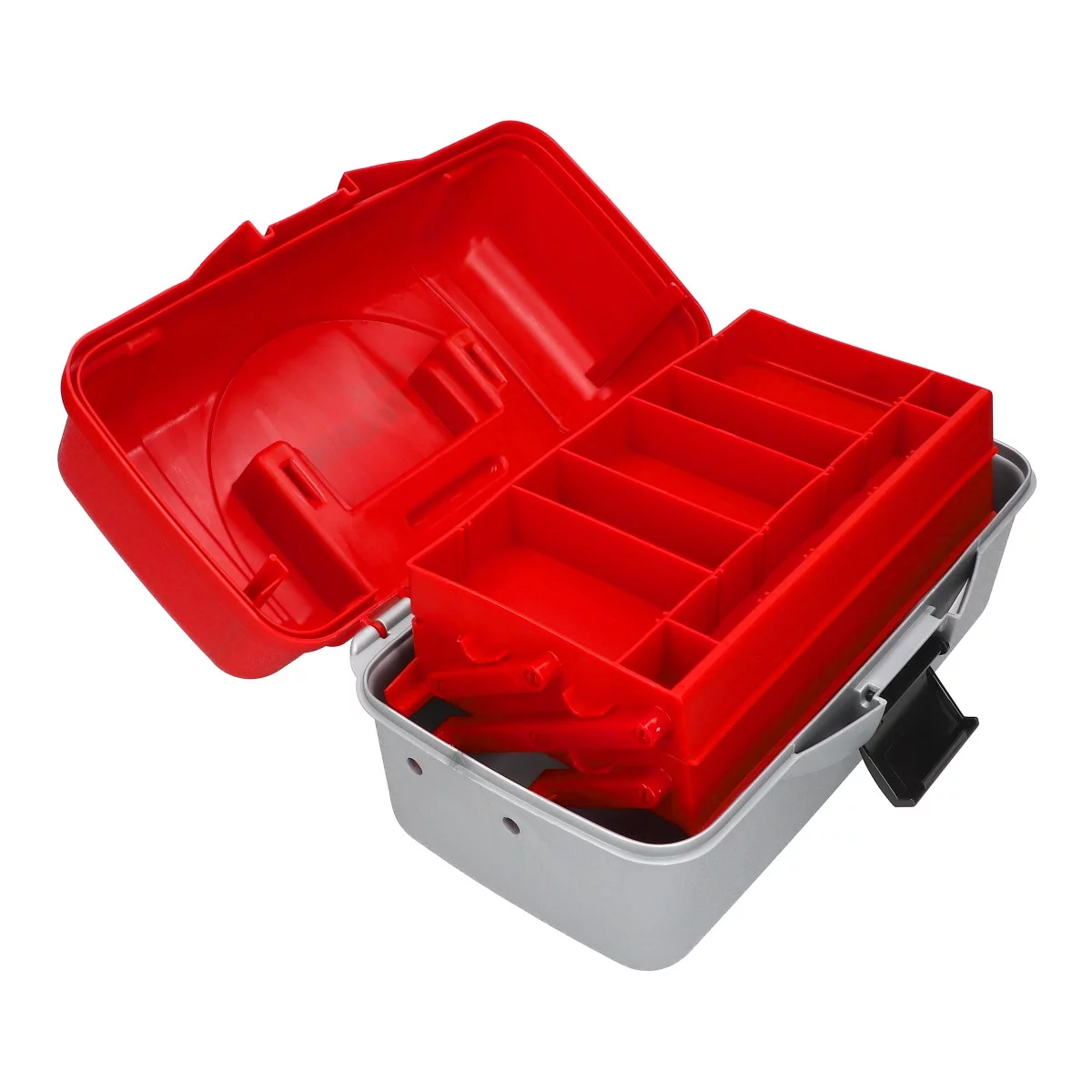 MOSTAL Gerätekiste 35,5 x 20 x 19cm 2-lagig Angelkoffer Angelkiste