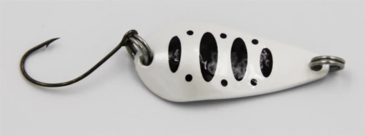 EFT Trout Skid Spoon 2.8g white black-dot