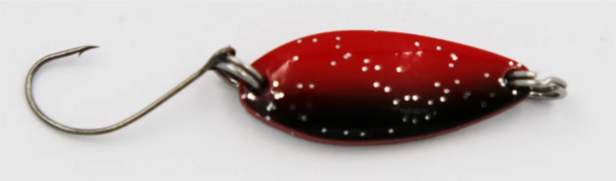EFT Trout Dipper Spoon 3.5g red green glitter — black red glitter 3.50